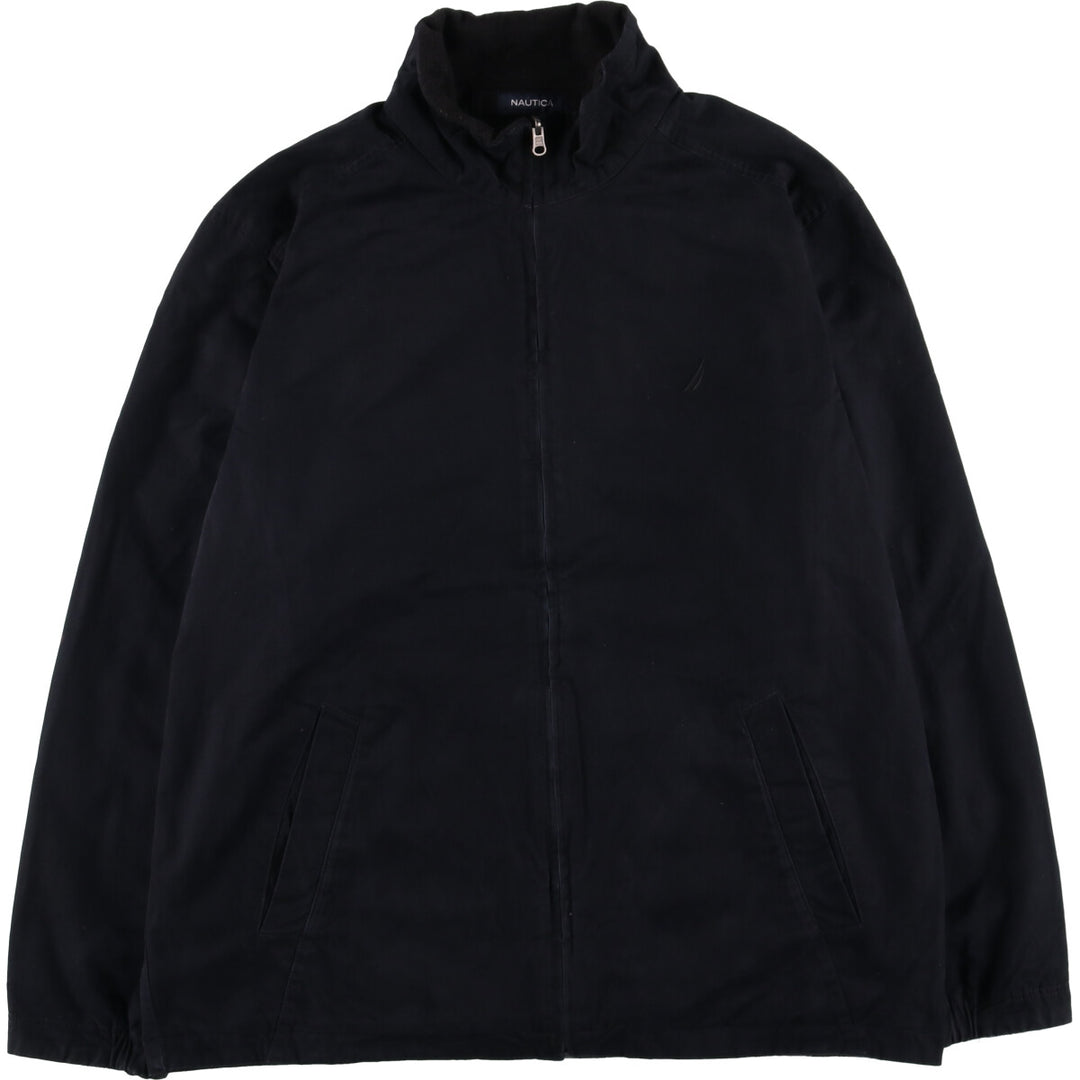 Nautica reversible fleece jacket, men's size L cotton black type Vintage Second Hand