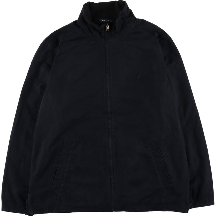 Nautica reversible fleece jacket, men's size L cotton black type Vintage Second Hand