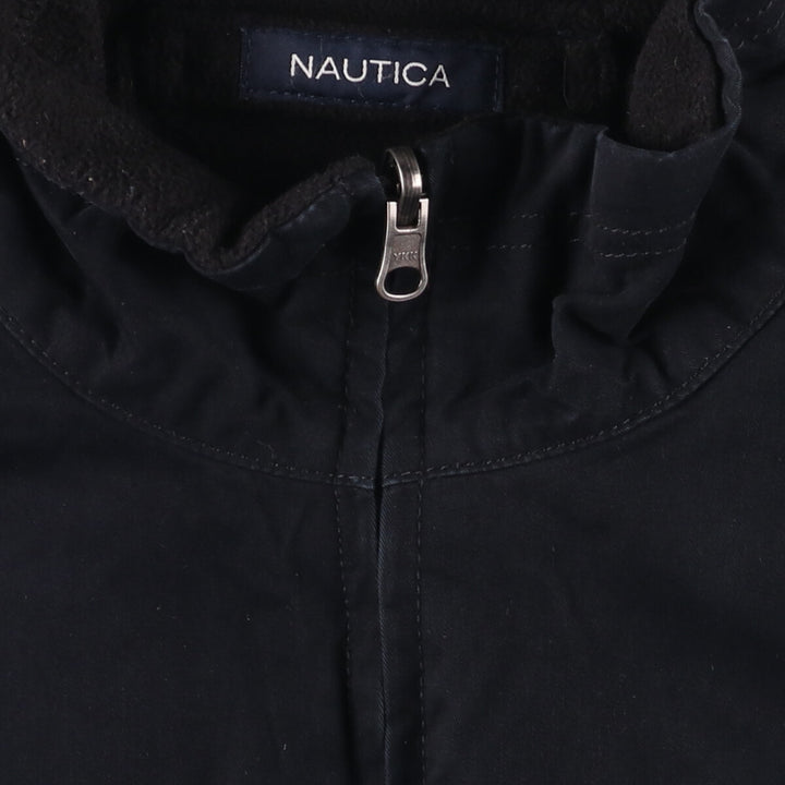 Nautica reversible fleece jacket, men's size L cotton black type Vintage Second Hand