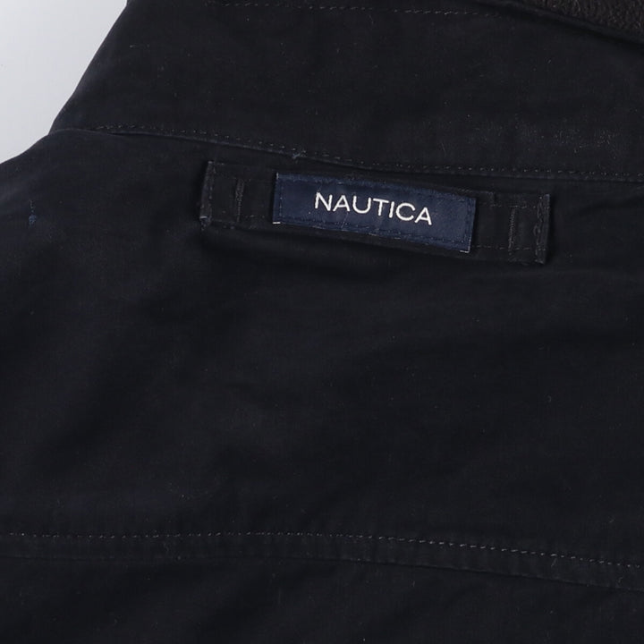 Nautica reversible fleece jacket, men's size L cotton black type Vintage Second Hand