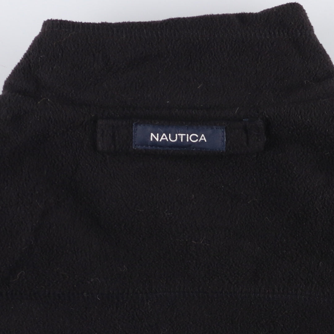 Nautica reversible fleece jacket, men's size L cotton black type Vintage Second Hand