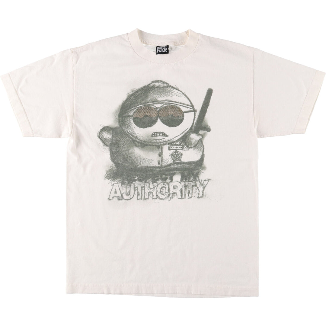 2000'S SOUTH PARK character print T-shirt, men's size M cotton white type Vintage Second Hand
