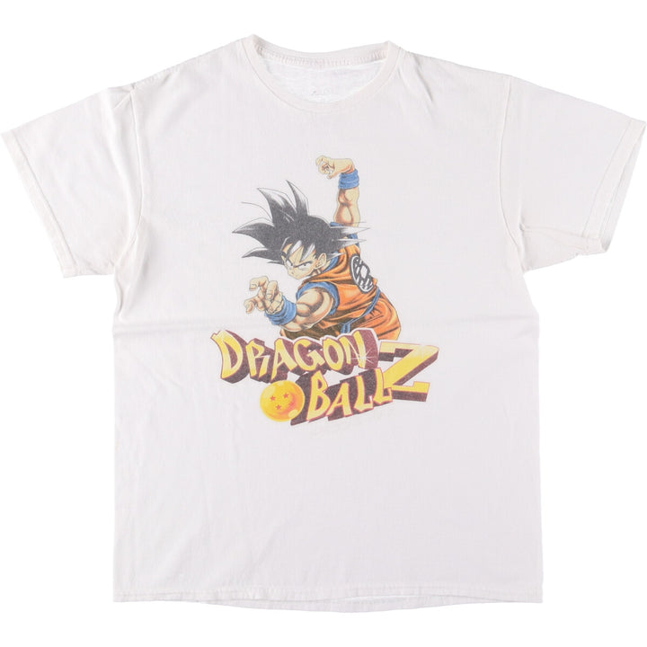 Dragon Ball Z Son Goku Anime Character Print T-Shirt, Men's Medium cotton white type Vintage Second Hand