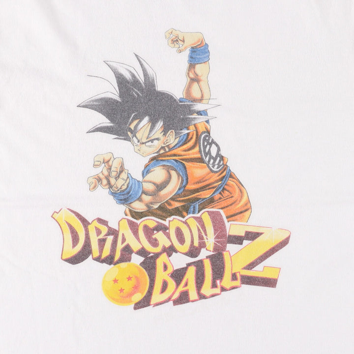 Dragon Ball Z Son Goku Anime Character Print T-Shirt, Men's Medium cotton white type Vintage Second Hand