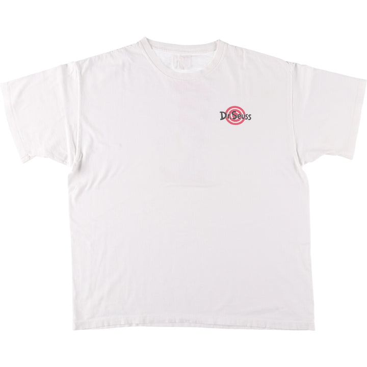 90'S Dr. Seuss Cat in the Hat Character Print T-Shirt, Men's, Size XL, Vintage unclear white type Vintage Second Hand
