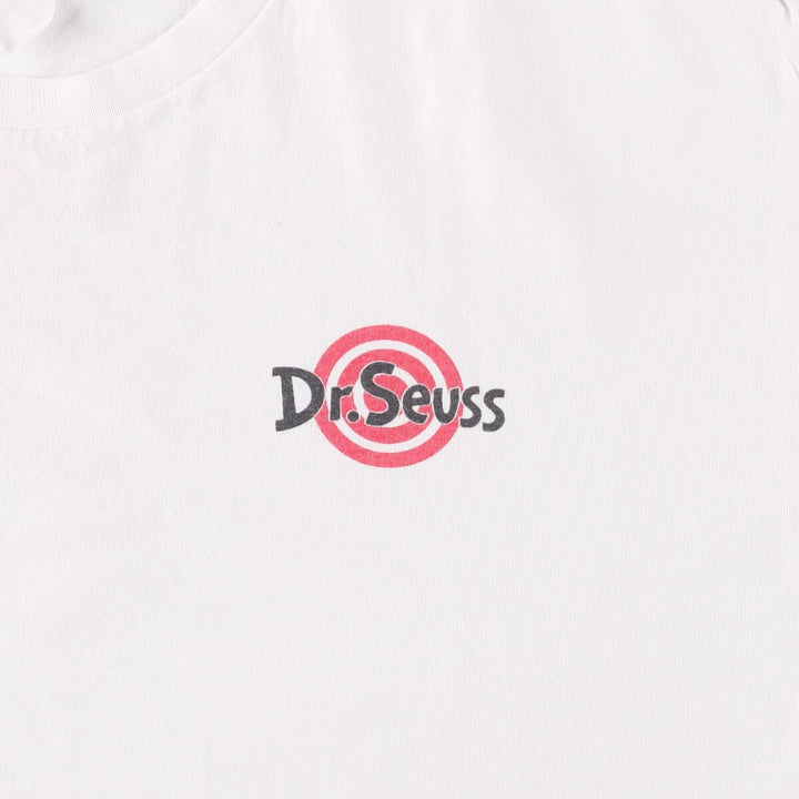 90'S Dr. Seuss Cat in the Hat Character Print T-Shirt, Men's, Size XL, Vintage unclear white type Vintage Second Hand