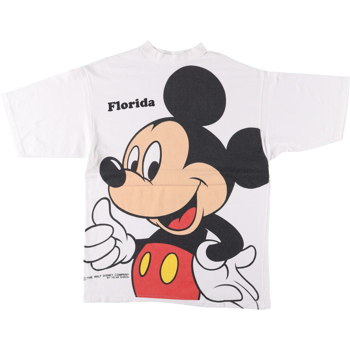 Vintage 90'S Mickey Mouse Large Print T-Shirt, Men's Size XL unclear white type Vintage Second Hand