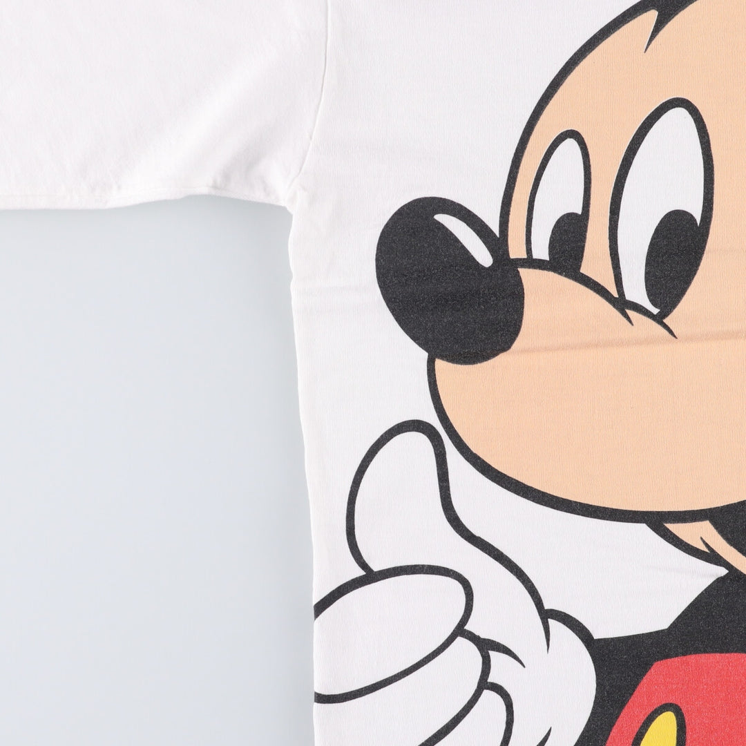 Vintage 90'S Mickey Mouse Large Print T-Shirt, Men's Size XL unclear white type Vintage Second Hand