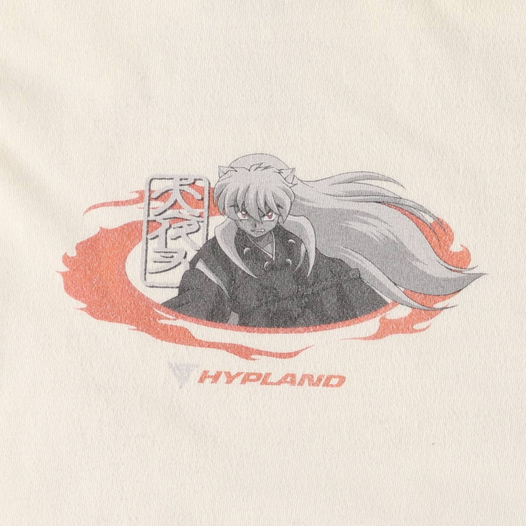 2000'S Inuyasha Anime Character Print T-Shirt, Men's Size Medium unclear yellow type Vintage Second Hand