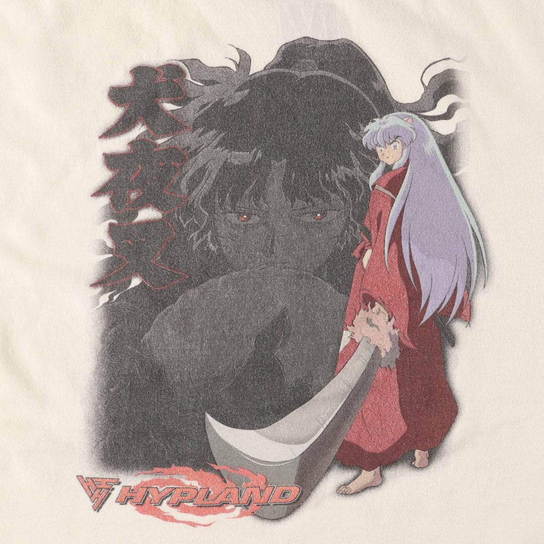 2000'S Inuyasha Anime Character Print T-Shirt, Men's Size Medium unclear yellow type Vintage Second Hand