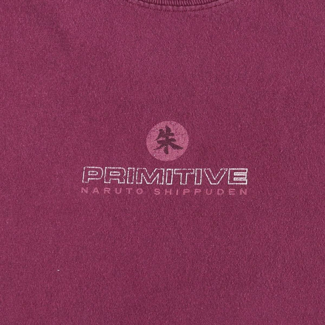 2000'S Primitive Naruto Uchiha Itachi Anime Character Print T-Shirt, Men's Size Medium cotton Red type red-purple Vintage Second Hand
