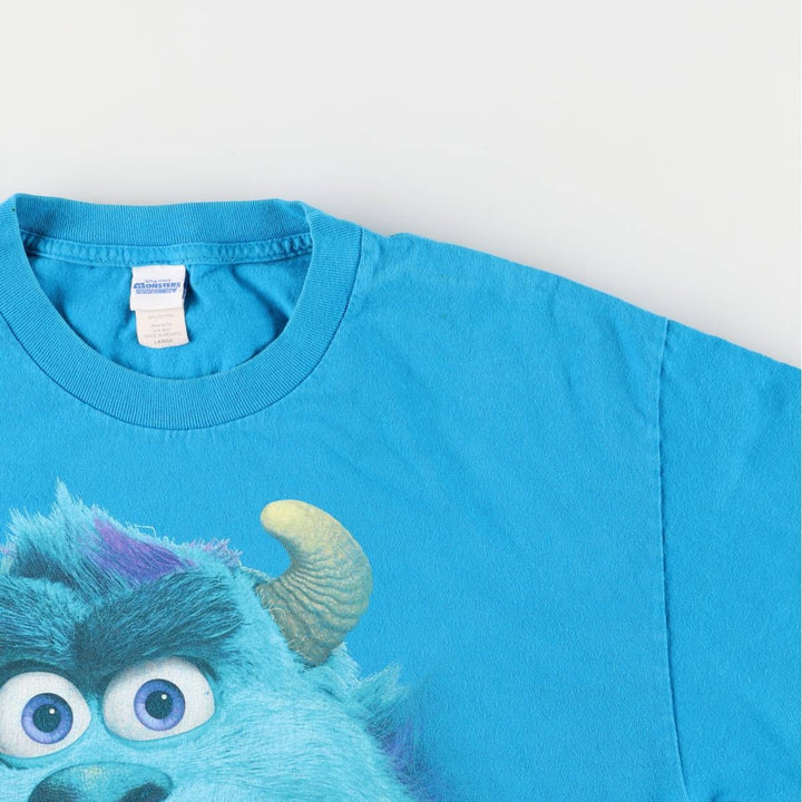 Pixar Monsters, Inc. University Sullivan Movie T-Shirt, Men's Size Large cotton Blue type light blue Vintage Second Hand