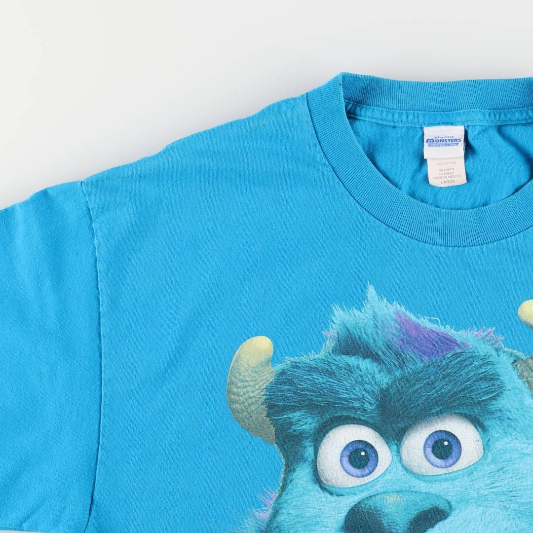 Pixar Monsters, Inc. University Sullivan Movie T-Shirt, Men's Size Large cotton Blue type light blue Vintage Second Hand