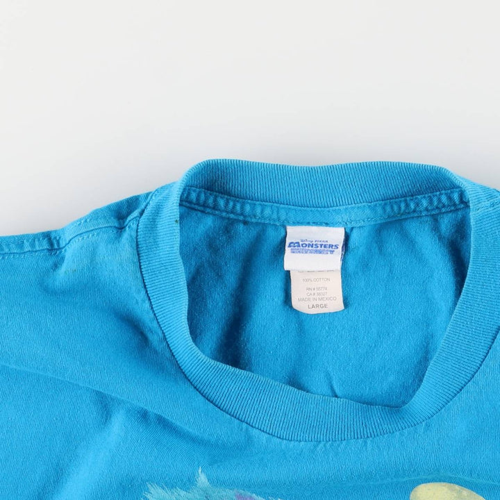 Pixar Monsters, Inc. University Sullivan Movie T-Shirt, Men's Size Large cotton Blue type light blue Vintage Second Hand