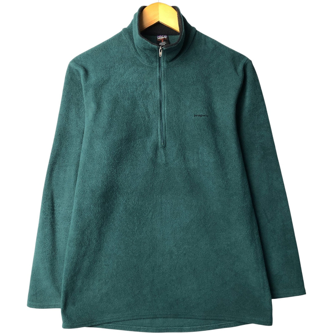 2000'S Patagonia Capilene 43470S6 Half-Zip Fleece Pullover, Made in USA, Men's Size Medium polyester Green type dark green Vintage Second Hand