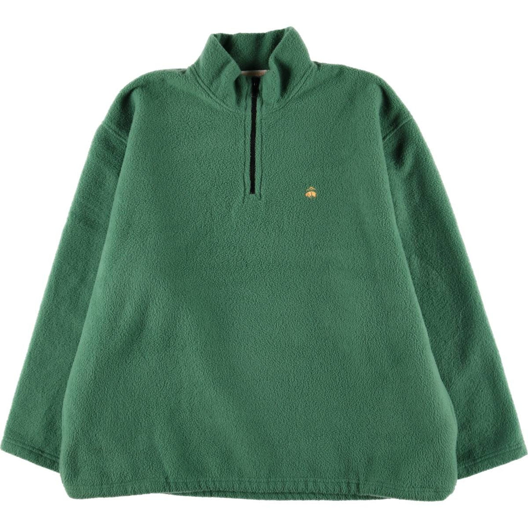 Vintage 80s-90'S Brooks Brothers Half-Zip Fleece Pullover, Made in USA, Men's XL polyester green type yellow green Vintage Second Hand
