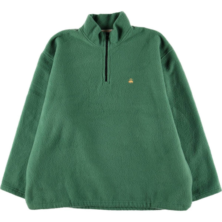 Vintage 80s-90'S Brooks Brothers Half-Zip Fleece Pullover, Made in USA, Men's XL polyester green type yellow green Vintage Second Hand