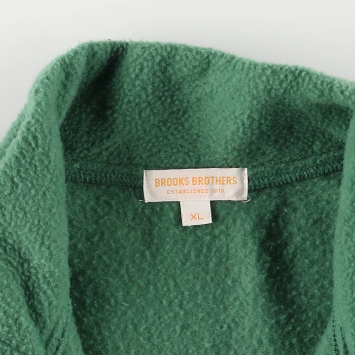 Vintage 80s-90'S Brooks Brothers Half-Zip Fleece Pullover, Made in USA, Men's XL polyester green type yellow green Vintage Second Hand