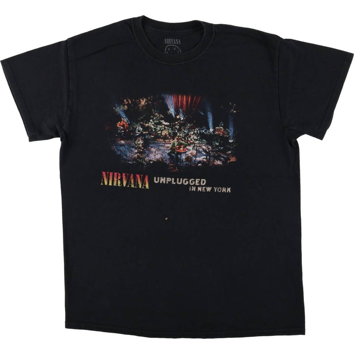 NIRVANA Nirvana Band T-shirt, Band T, Men's M size cotton black type Vintage Second Hand