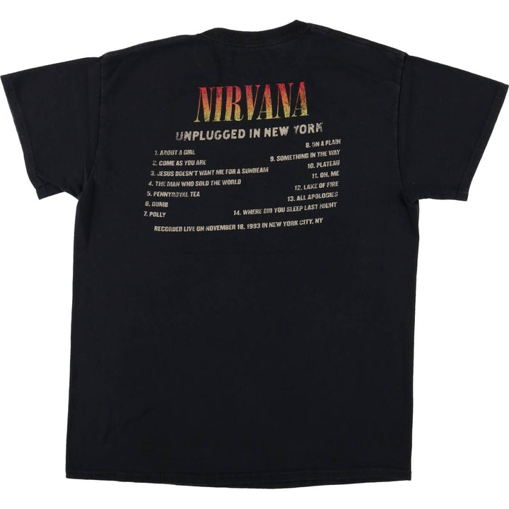 NIRVANA Nirvana Band T-shirt, Band T, Men's M size cotton black type Vintage Second Hand