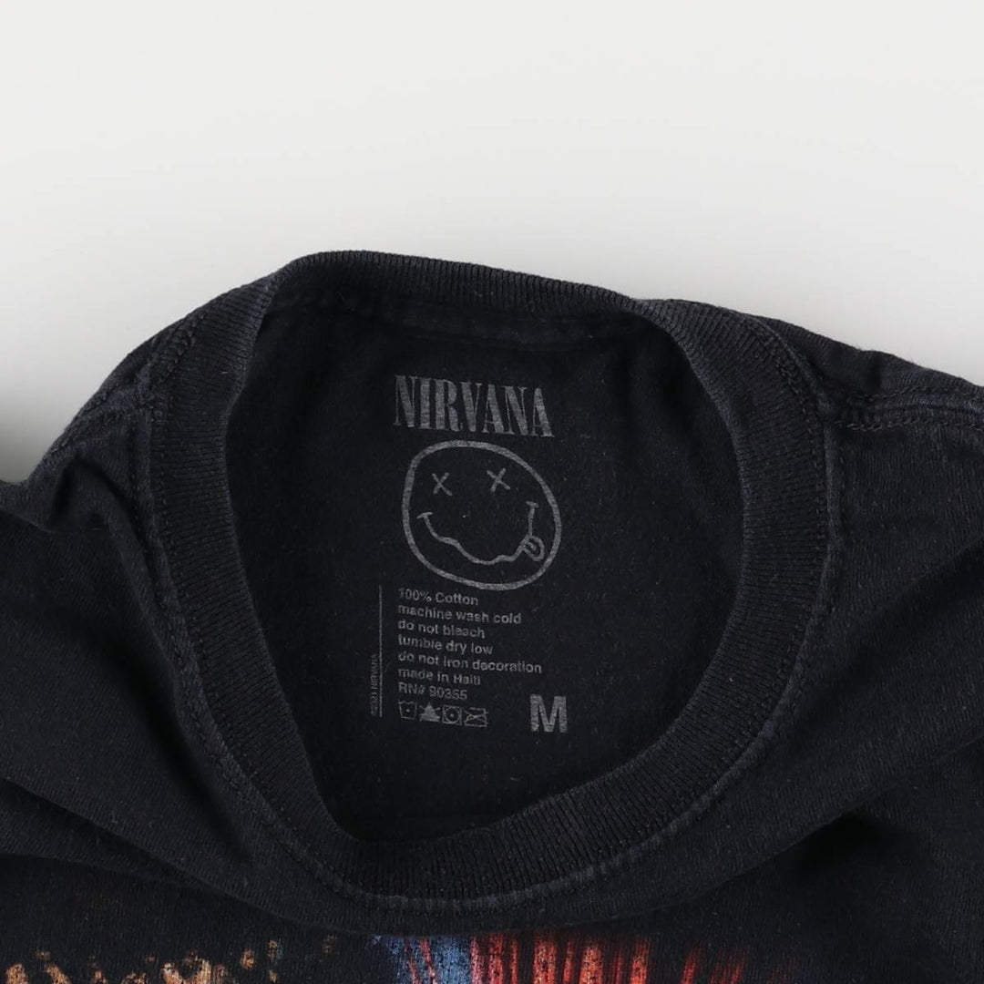 NIRVANA Nirvana Band T-shirt, Band T, Men's M size cotton black type Vintage Second Hand