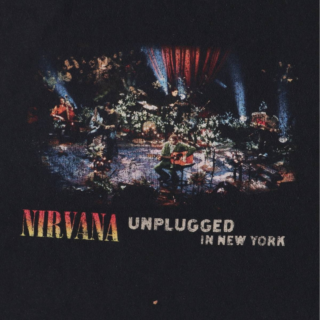 NIRVANA Nirvana Band T-shirt, Band T, Men's M size cotton black type Vintage Second Hand
