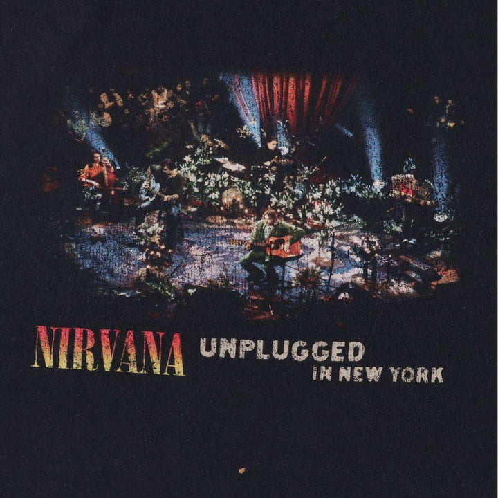 NIRVANA Nirvana Band T-shirt, Band T, Men's M size cotton black type Vintage Second Hand