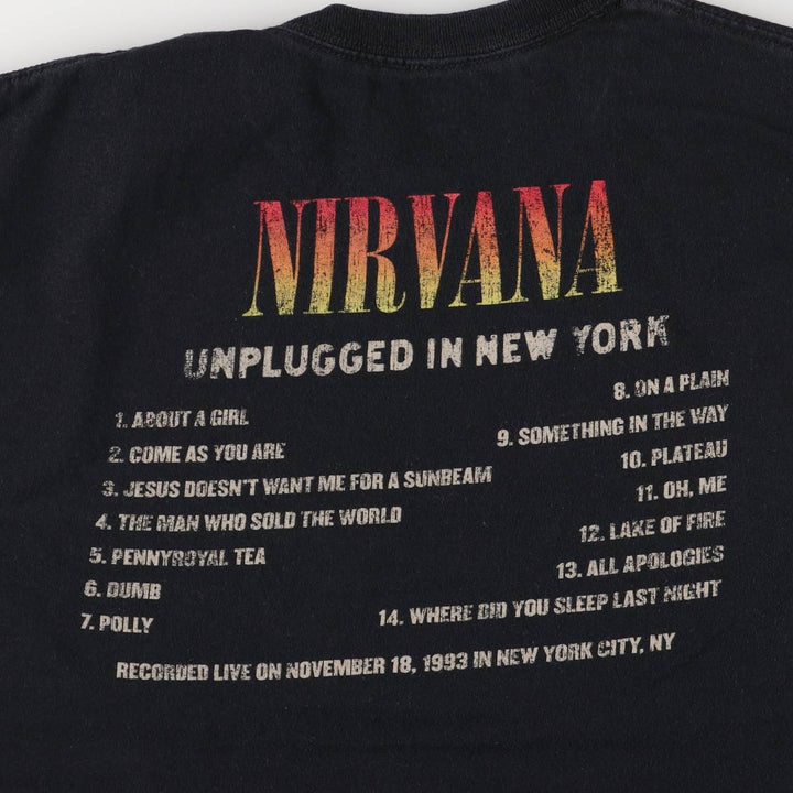 NIRVANA Nirvana Band T-shirt, Band T, Men's M size cotton black type Vintage Second Hand