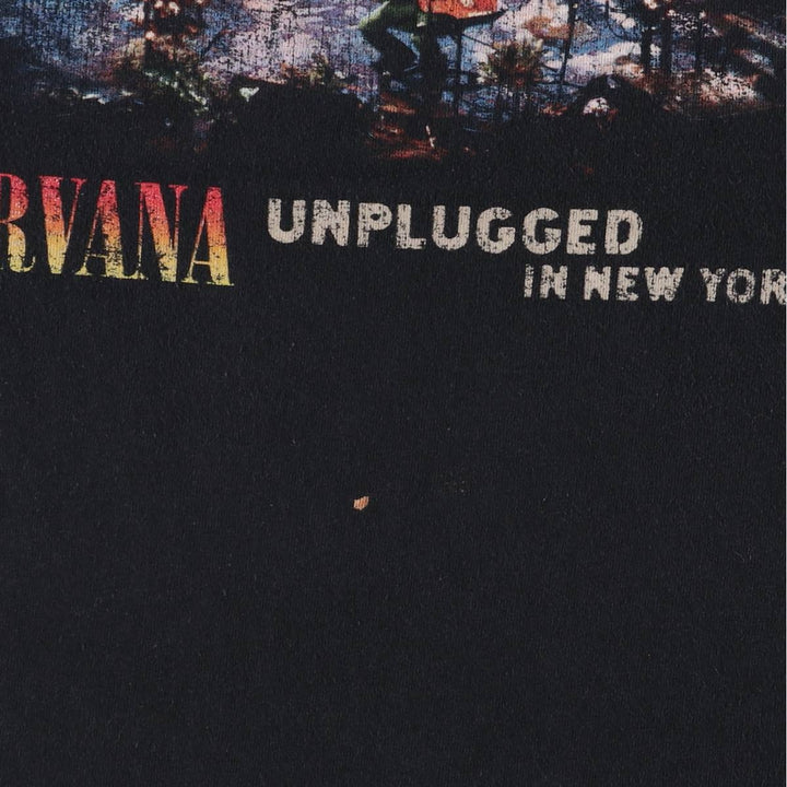 NIRVANA Nirvana Band T-shirt, Band T, Men's M size cotton black type Vintage Second Hand