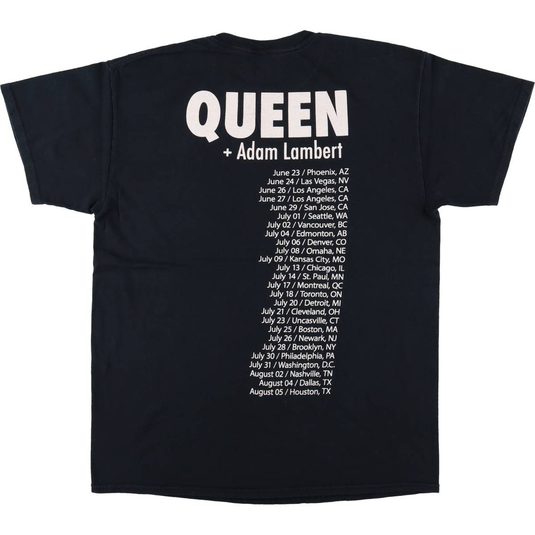 QUEEN Band T-shirt, Men's L size cotton black type Vintage Second Hand