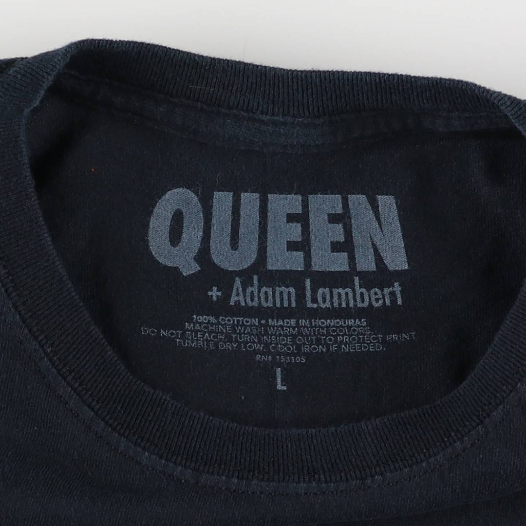 QUEEN Band T-shirt, Men's L size cotton black type Vintage Second Hand
