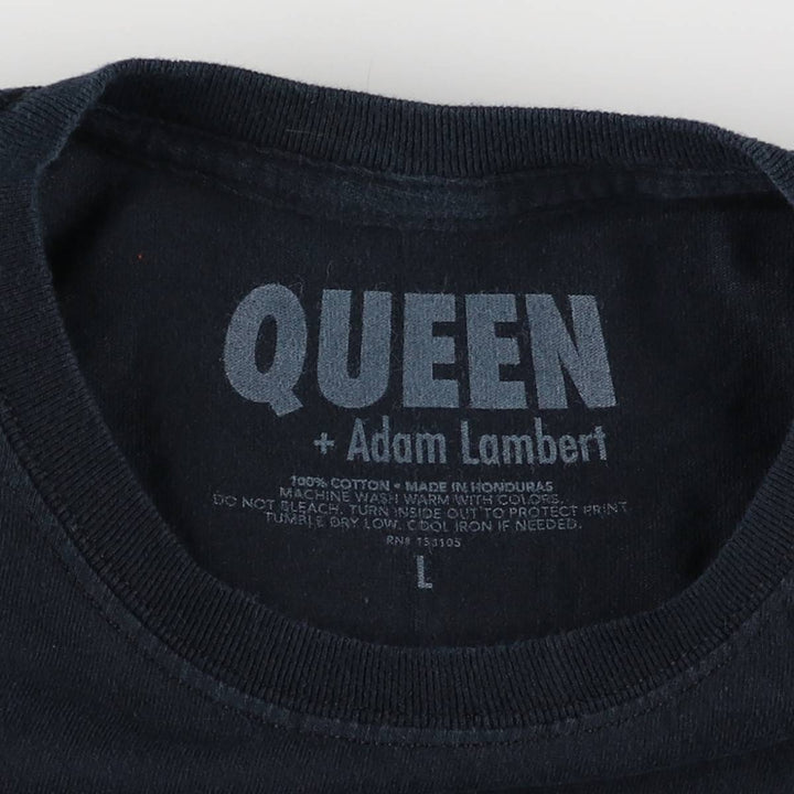 QUEEN Band T-shirt, Men's L size cotton black type Vintage Second Hand