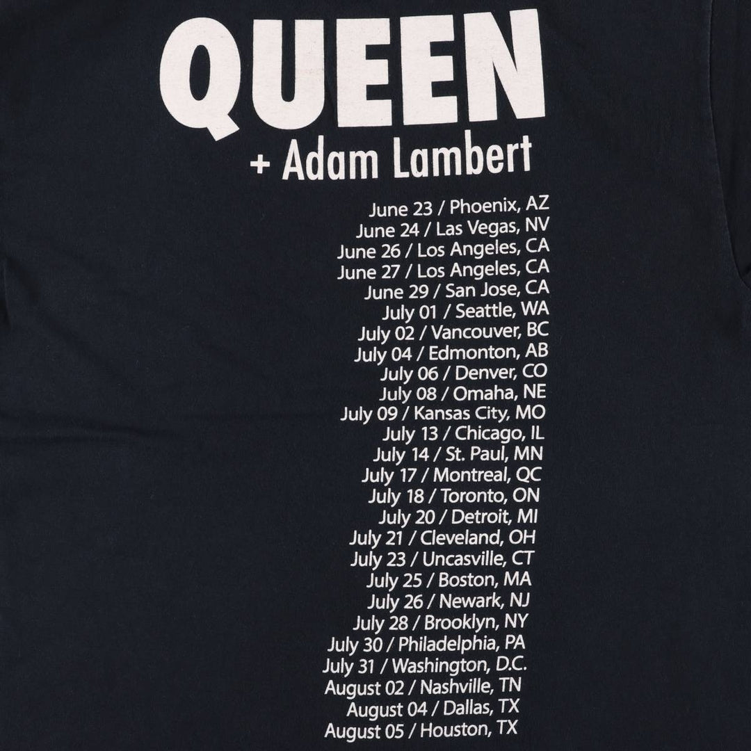 QUEEN Band T-shirt, Men's L size cotton black type Vintage Second Hand