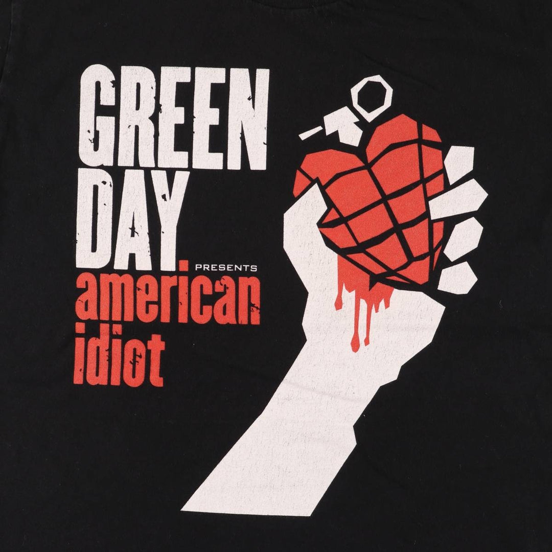 GREEN DAY Green Day Band T-shirt Band T Men's M size cotton black type Vintage Second Hand