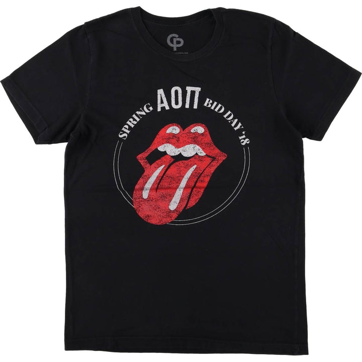THE ROLLING STONES Band T-Shirt, Made in USA, Men's Size M cotton black type Vintage Second Hand