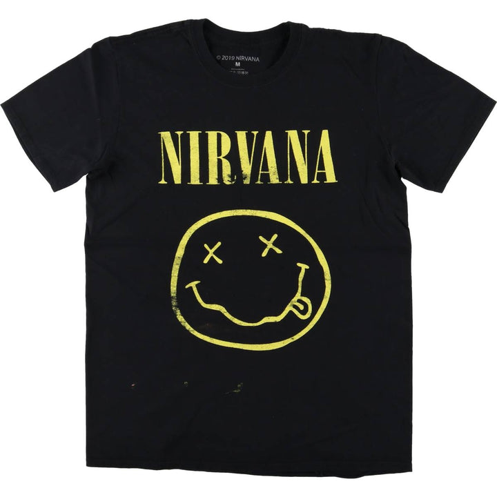 NIRVANA Nirvana Band T-shirt, Band T, Men's M size cotton black type Vintage Second Hand