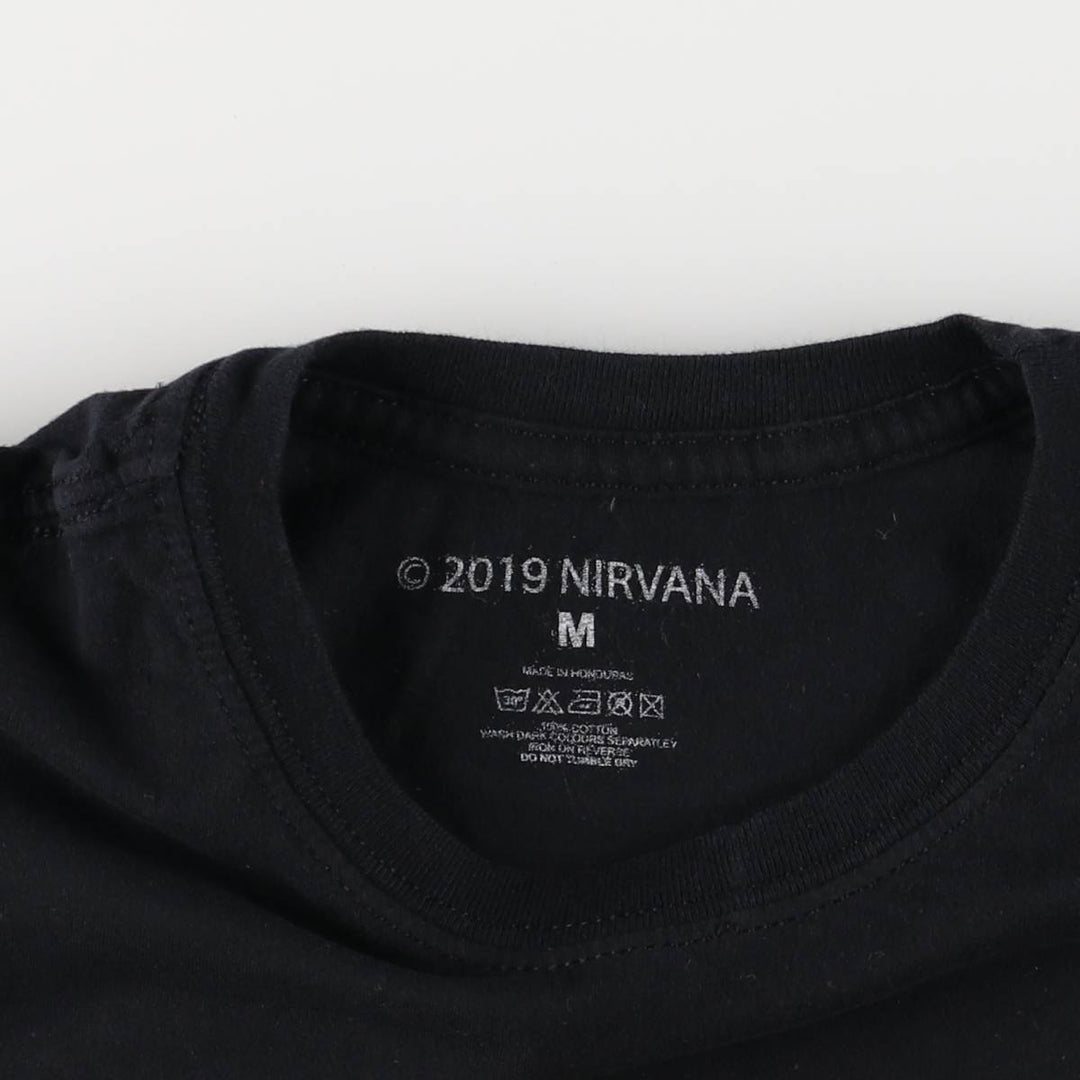 NIRVANA Nirvana Band T-shirt, Band T, Men's M size cotton black type Vintage Second Hand