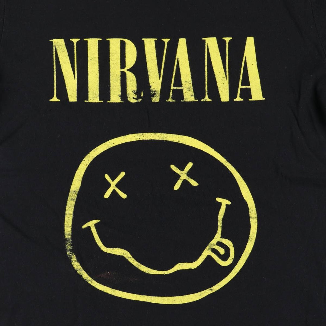 NIRVANA Nirvana Band T-shirt, Band T, Men's M size cotton black type Vintage Second Hand