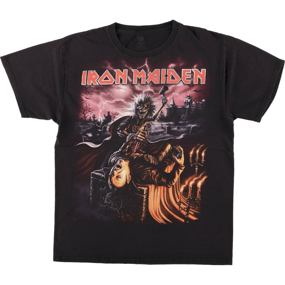 Hanes IRON MAIDEN band T-shirt, size M, men's cotton black type Vintage Second Hand