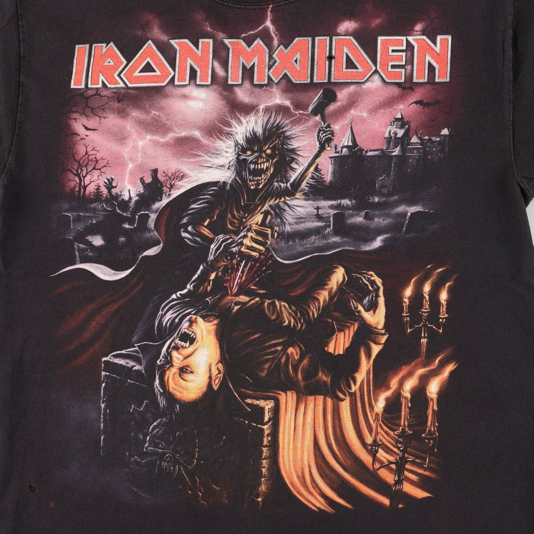 Hanes IRON MAIDEN band T-shirt, size M, men's cotton black type Vintage Second Hand