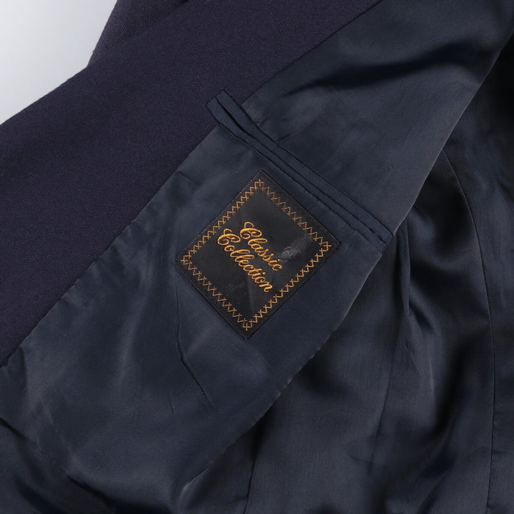 CLASSIC COLLECTION Navy Blazer Tailored Jacket Men's Size L polyester navy blue type Vintage Second Hand