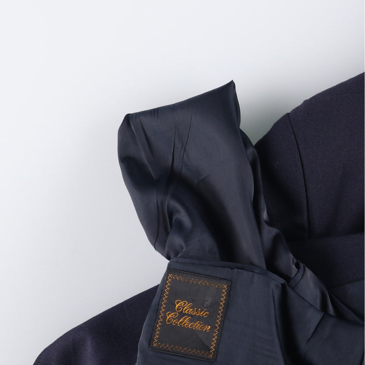 CLASSIC COLLECTION Navy Blazer Tailored Jacket Men's Size L polyester navy blue type Vintage Second Hand
