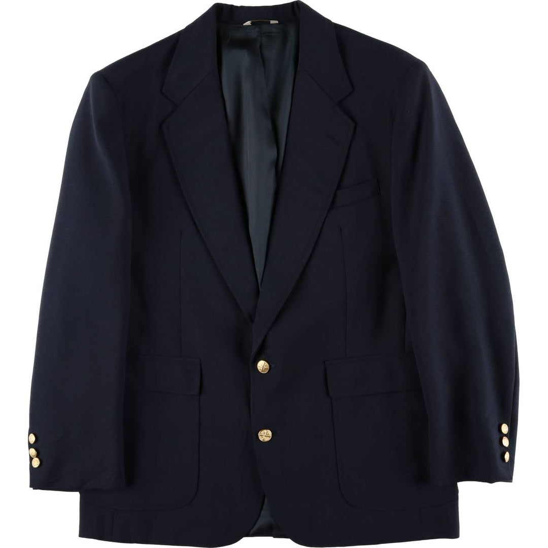 WALL STREET COLLECTION Navy Blazer, Tailored Jacket, Made in USA, Men's Size L unclear navy blue type Vintage Second Hand