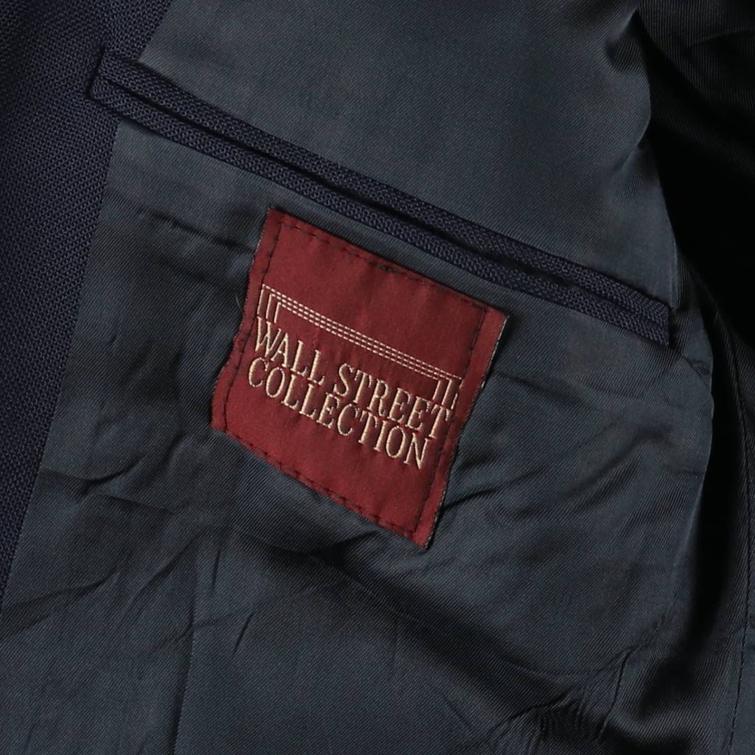 WALL STREET COLLECTION Navy Blazer, Tailored Jacket, Made in USA, Men's Size L unclear navy blue type Vintage Second Hand