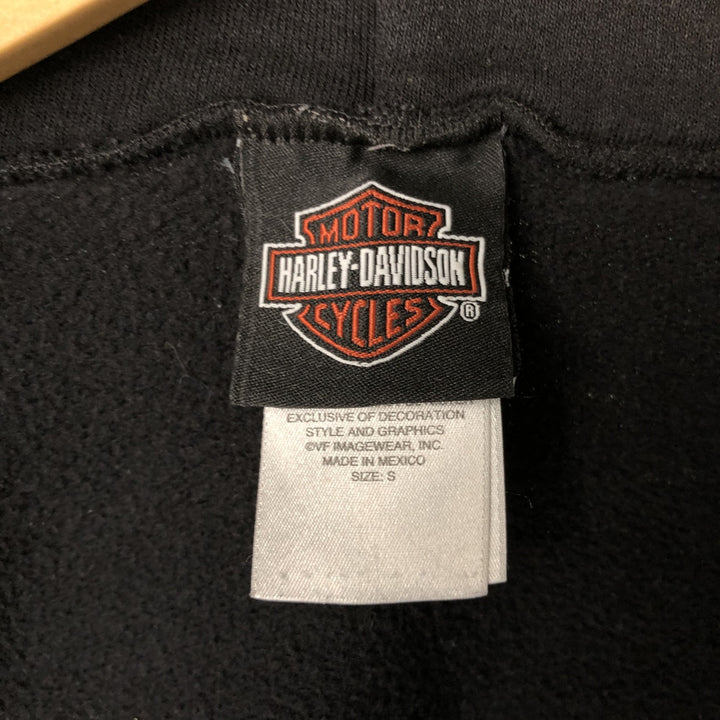 Harley-Davidson Fire Pattern Full-Zip Sweatshirt, Men's Size Small cotton black type Vintage Second Hand