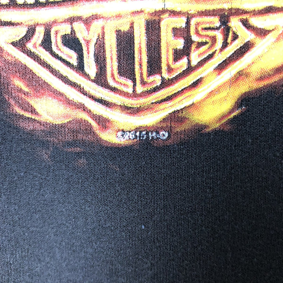 Harley-Davidson Fire Pattern Full-Zip Sweatshirt, Men's Size Small cotton black type Vintage Second Hand