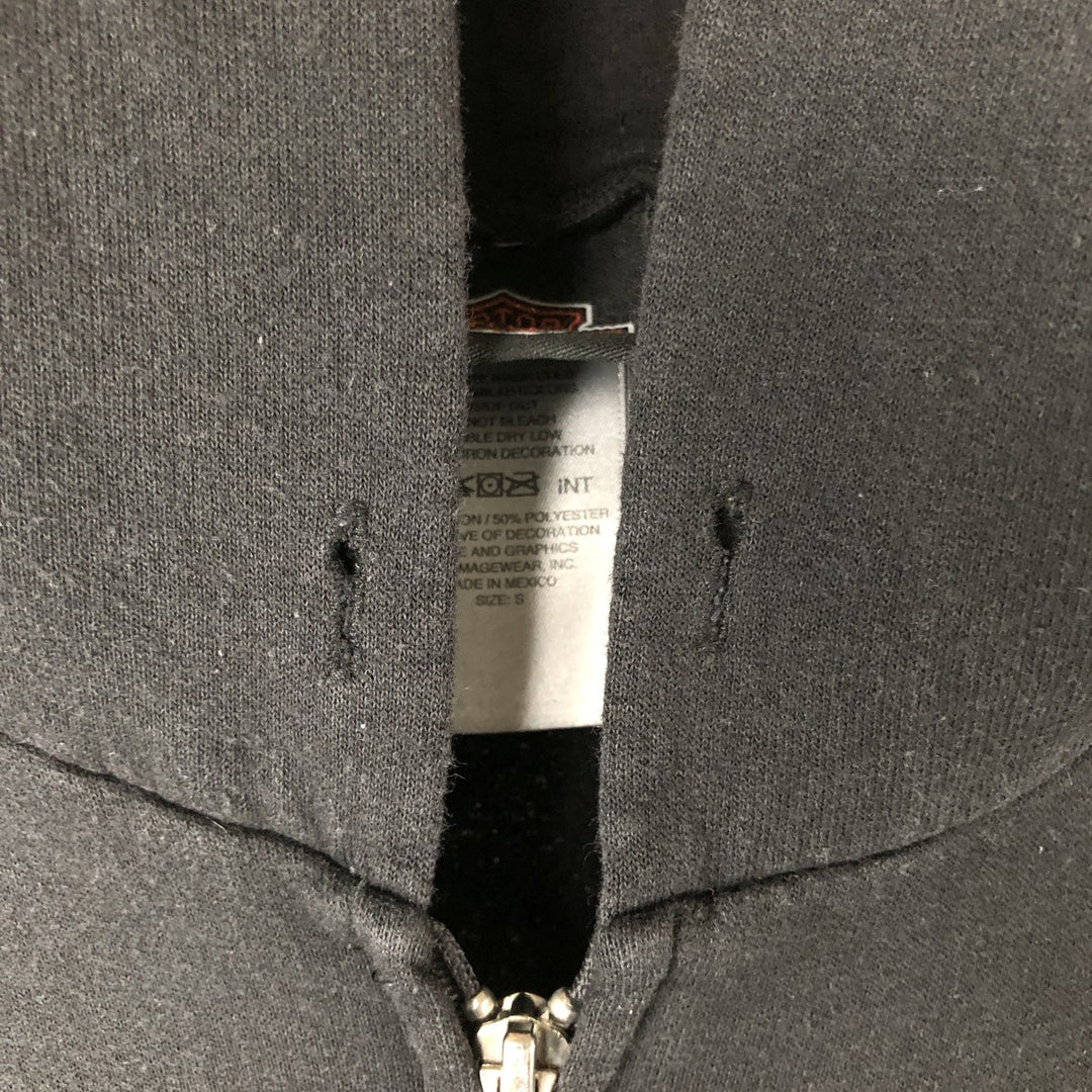 Harley-Davidson Fire Pattern Full-Zip Sweatshirt, Men's Size Small cotton black type Vintage Second Hand