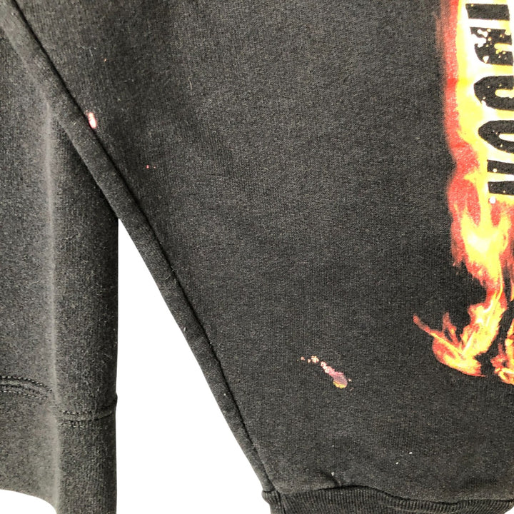 Harley-Davidson Fire Pattern Full-Zip Sweatshirt, Men's Size Small cotton black type Vintage Second Hand