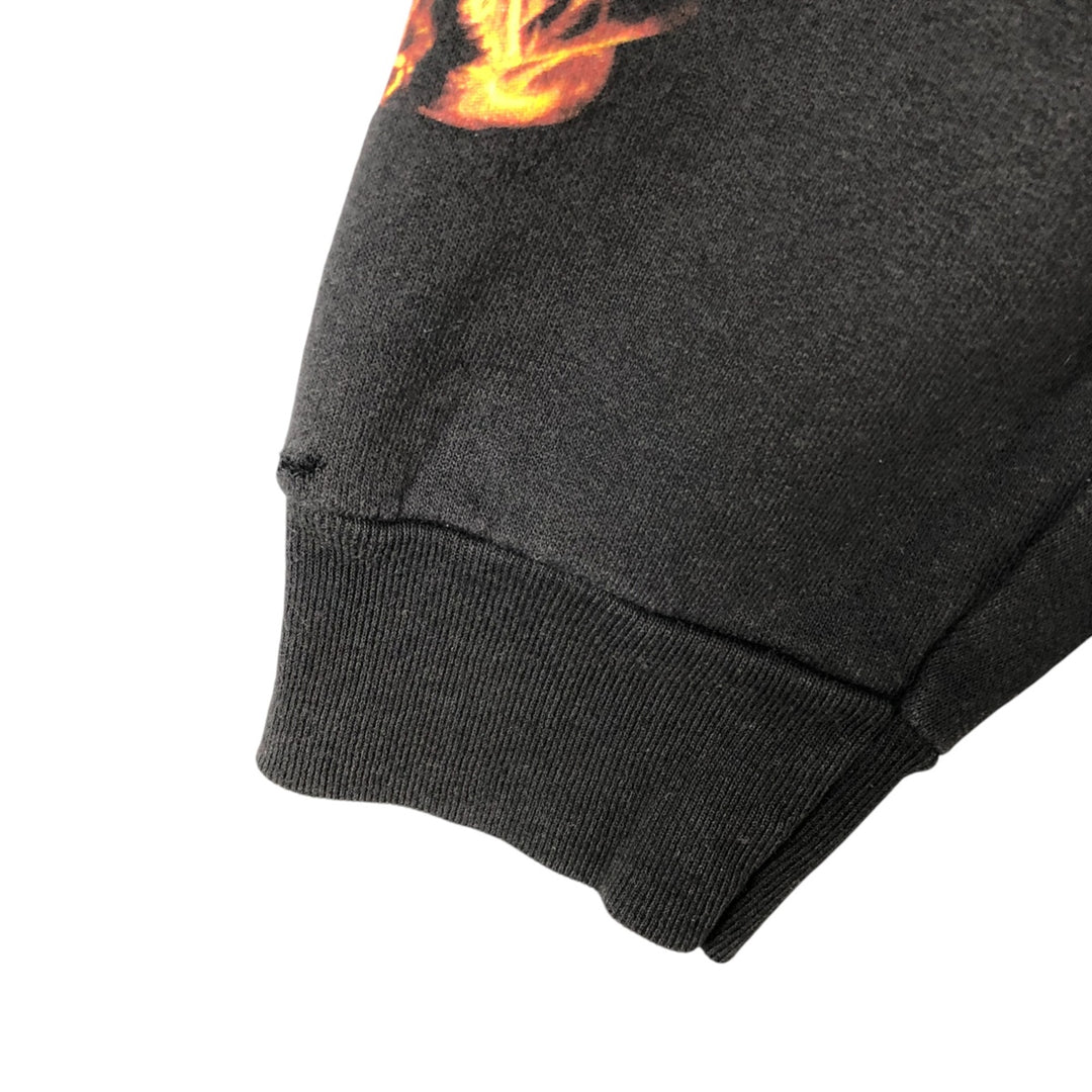 Harley-Davidson Fire Pattern Full-Zip Sweatshirt, Men's Size Small cotton black type Vintage Second Hand