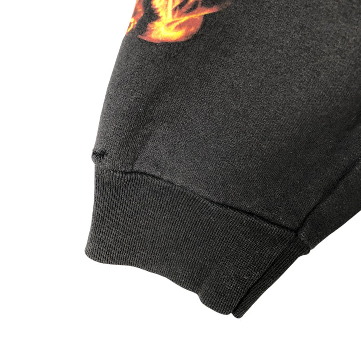 Harley-Davidson Fire Pattern Full-Zip Sweatshirt, Men's Size Small cotton black type Vintage Second Hand